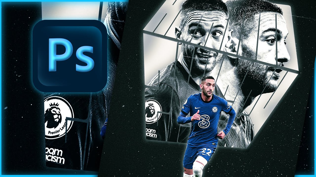 How to make a Ziyech football visual! - Abstract Football Poster Tutorial (Photoshop)