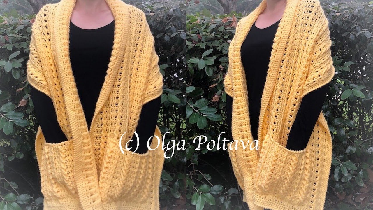 Como Tejer a Ganchillo una Bufanda con Bolsillos, Paso a Paso, Crochet Video Tutorial