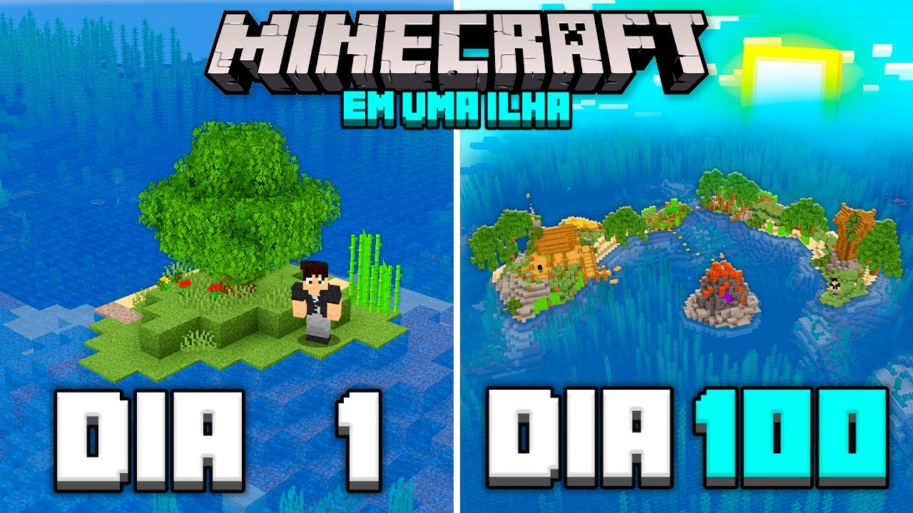 SOBREVIVI 100 DIAS em UMA ILHA no MINECRAFT HARDCORE - O FILME