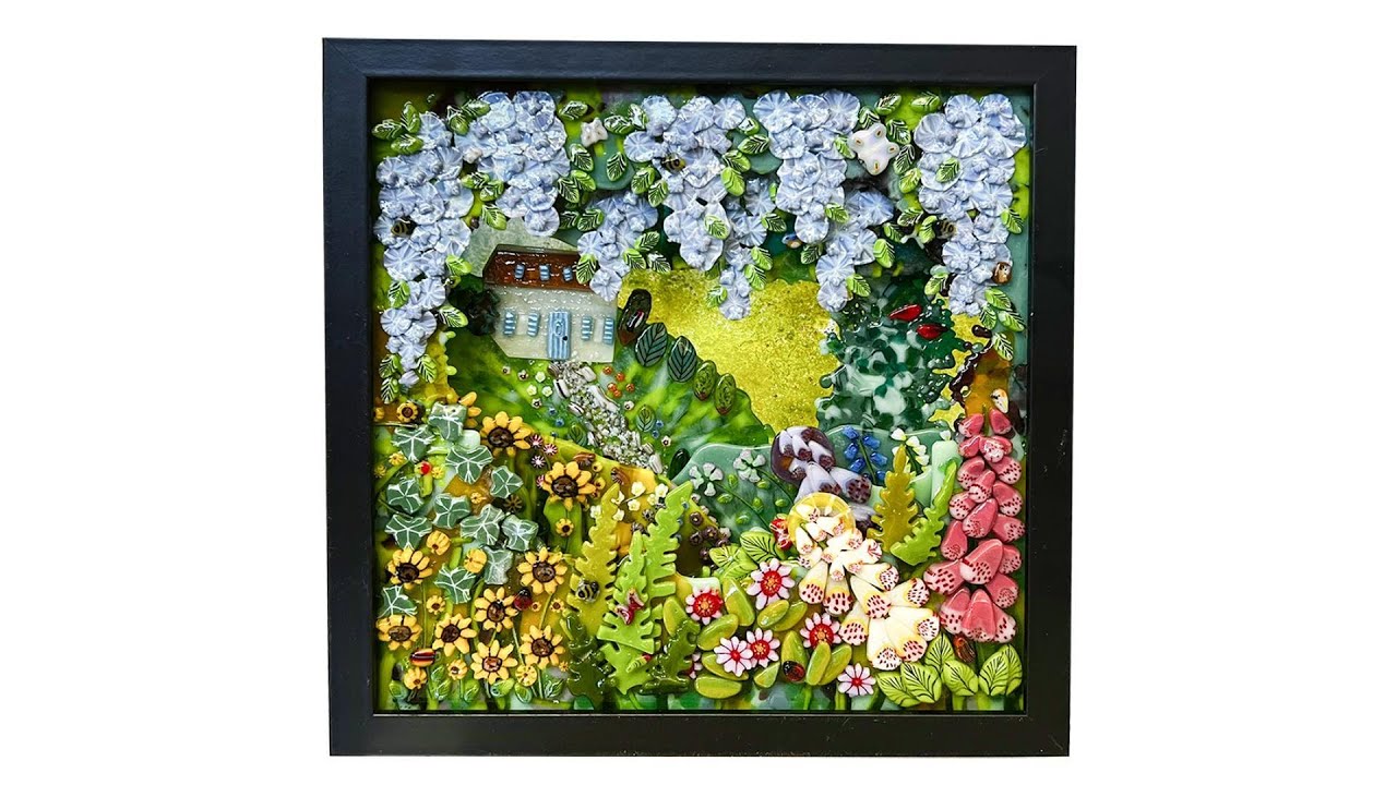 Fused Glass House in the Wisteria Dream