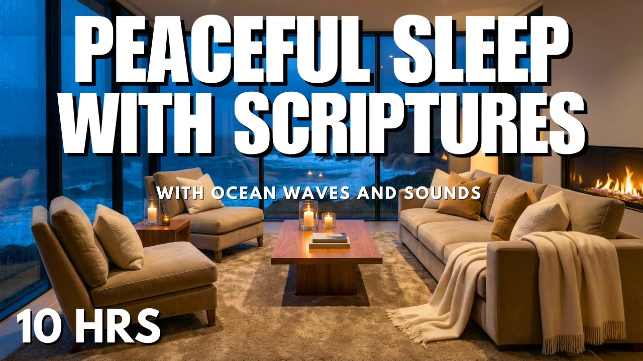 Bible Verses for Peaceful Sleep with Ocean Waves | Deep Rest in God’s Word (10 HRS)