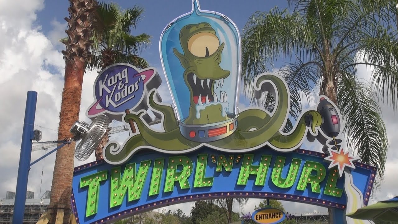 Kang & Kodos TWIRL 'n' HURL ON & OFF RIDE Universal Studios Florida SPRINGFIELD USA Simpsons