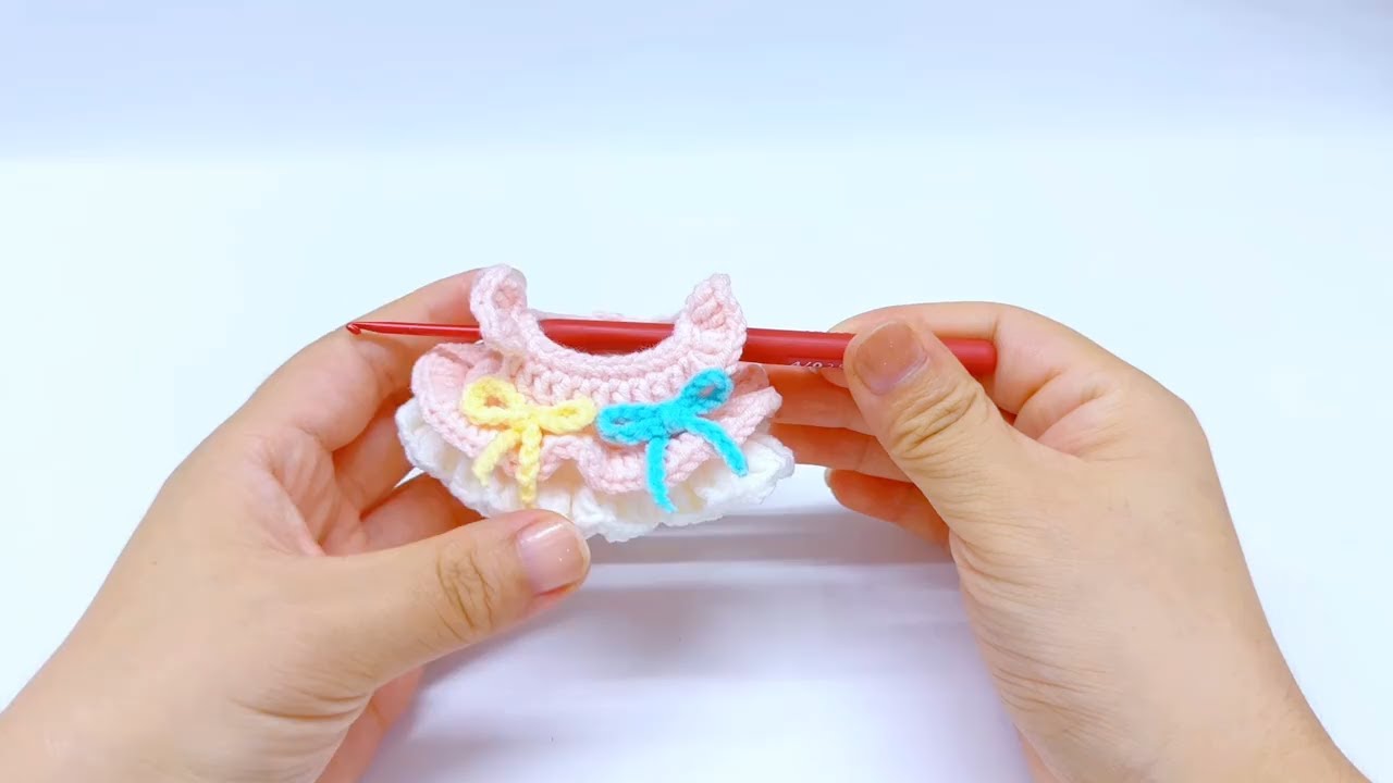 How to Crochet a Flutter Sleeve Dress with Bow Detail