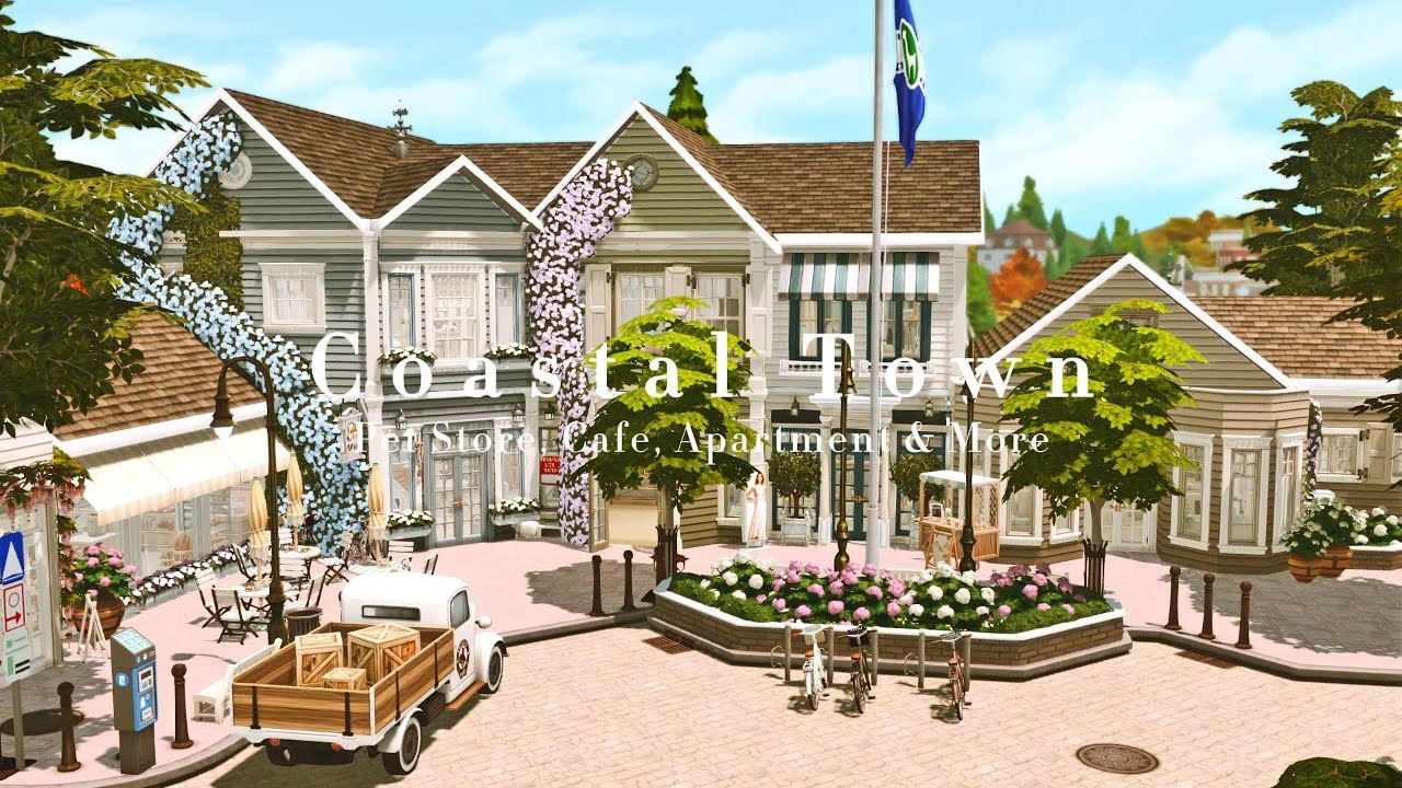 Coastal Town| The Sims 4 Speed Build I Brindleton Bay