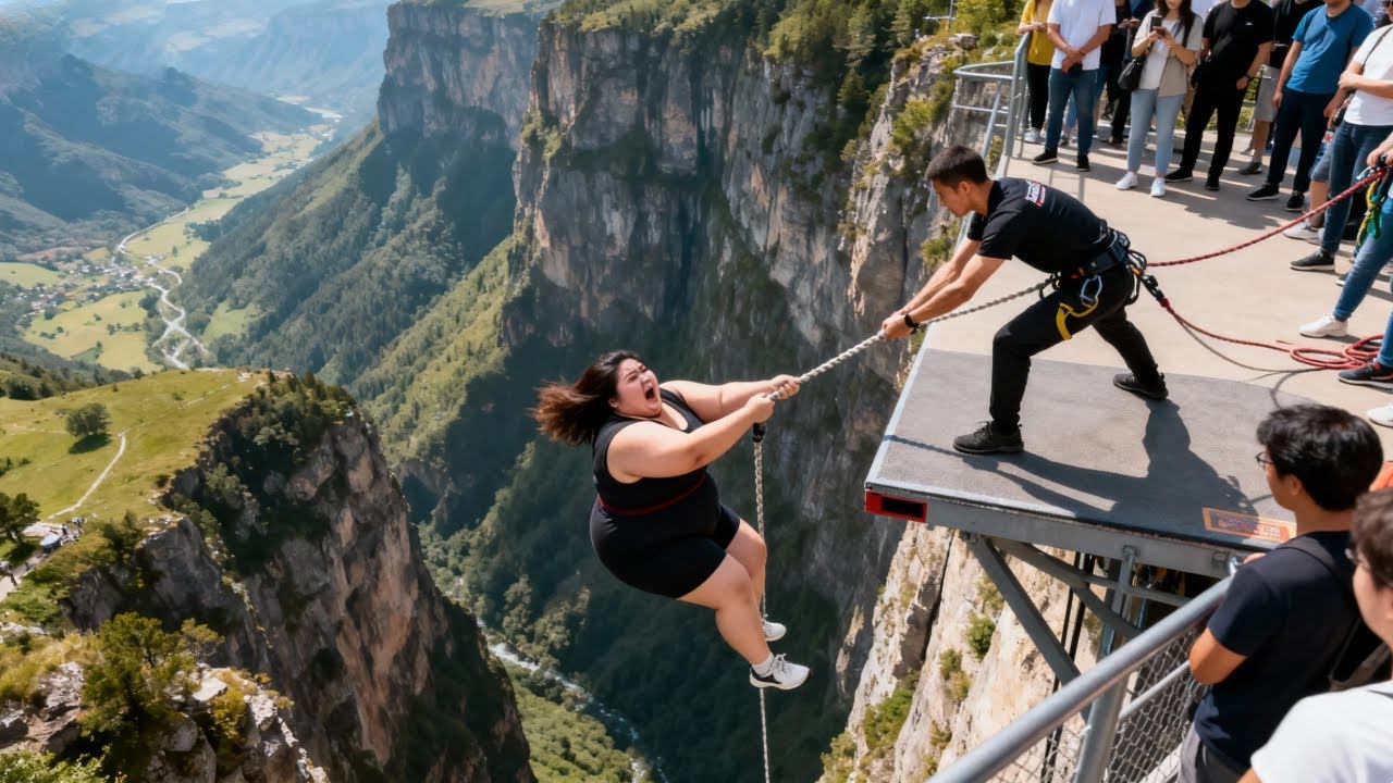 Bungee Jumping With Rope In Beautiful Place:Asmr Bungee Jumping