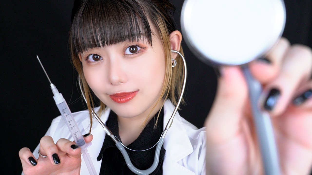 【ASMR】眠くなる健康診断ロールプレイ・瞳孔チェック/視力検査/聴力検査/採血【睡眠導入】