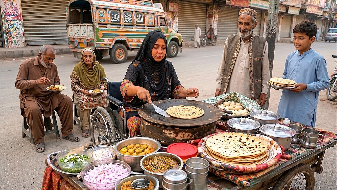 SPECIAL HOTEL! Disabled Hardworking Woman Cooks At Home & Sells On Wheelchair | Street Food Pakistan