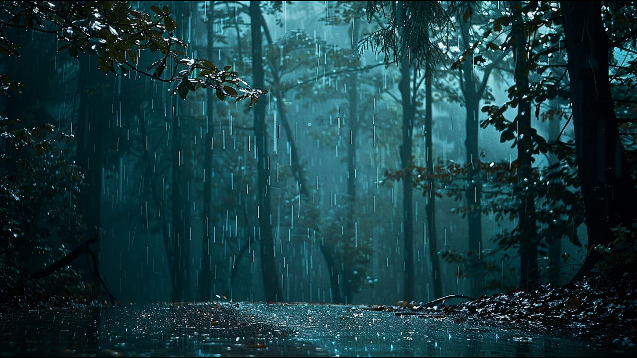 Night Forest Rain for Deep Sleep – Relaxing Rain Sounds (10 Hours)