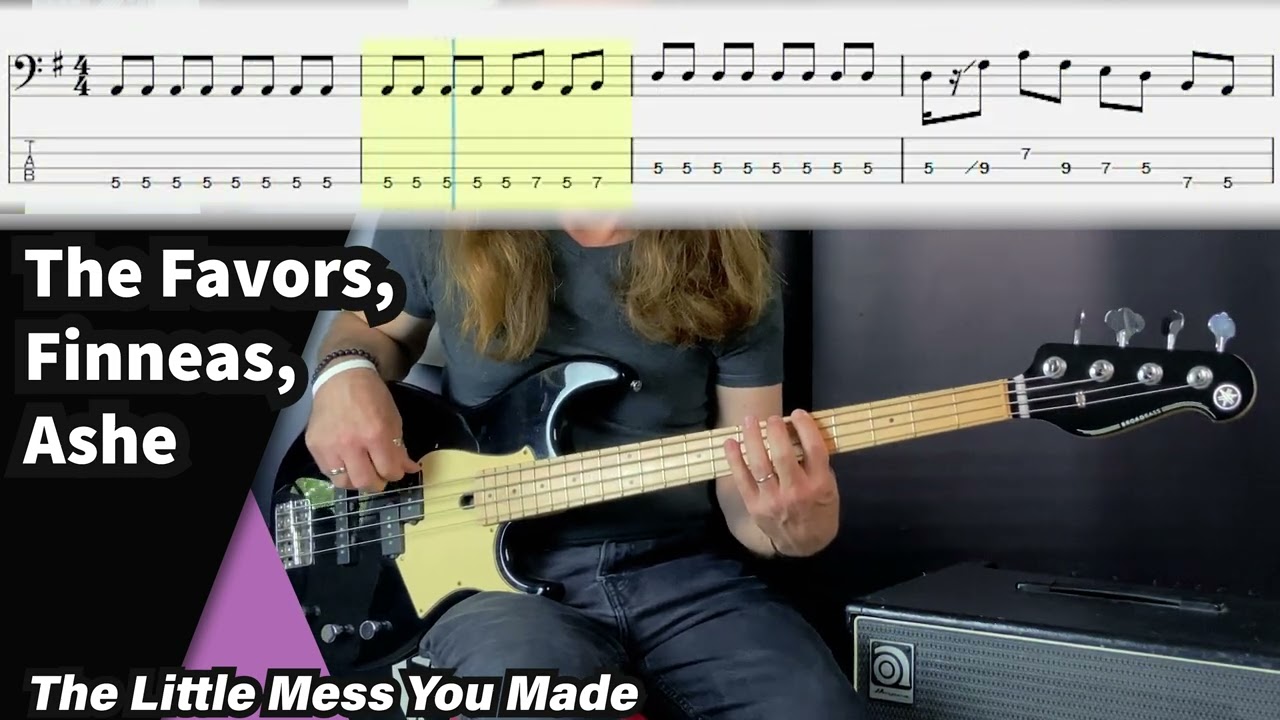 The Favors, FINNEAS, Ashe - The Little Mess You Made (Bass Guitar Cover Tabs) #finneas  #basscover