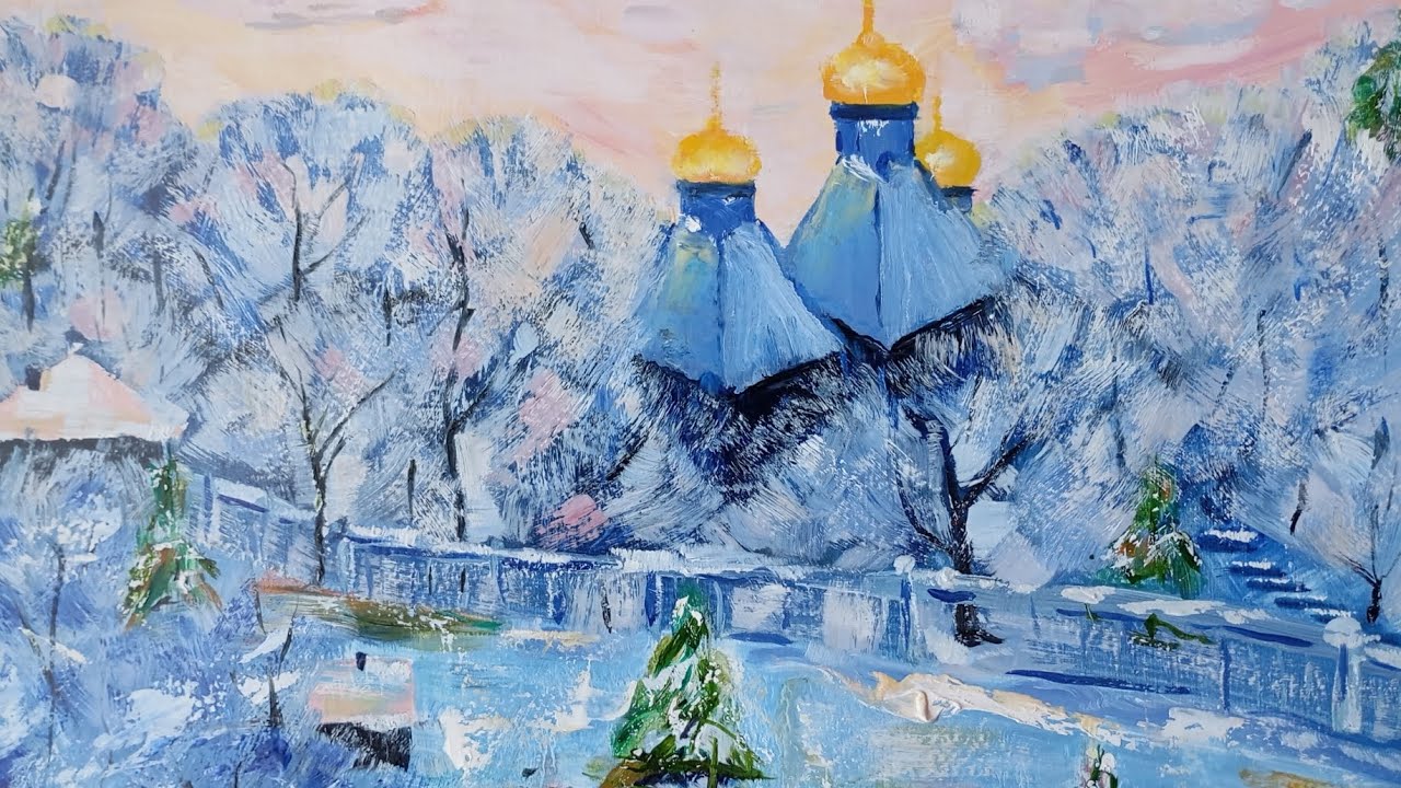 Снег ультрамарином#art #снег #современнаякартина #пейзаж #восходящая #творчество #живопись #зима