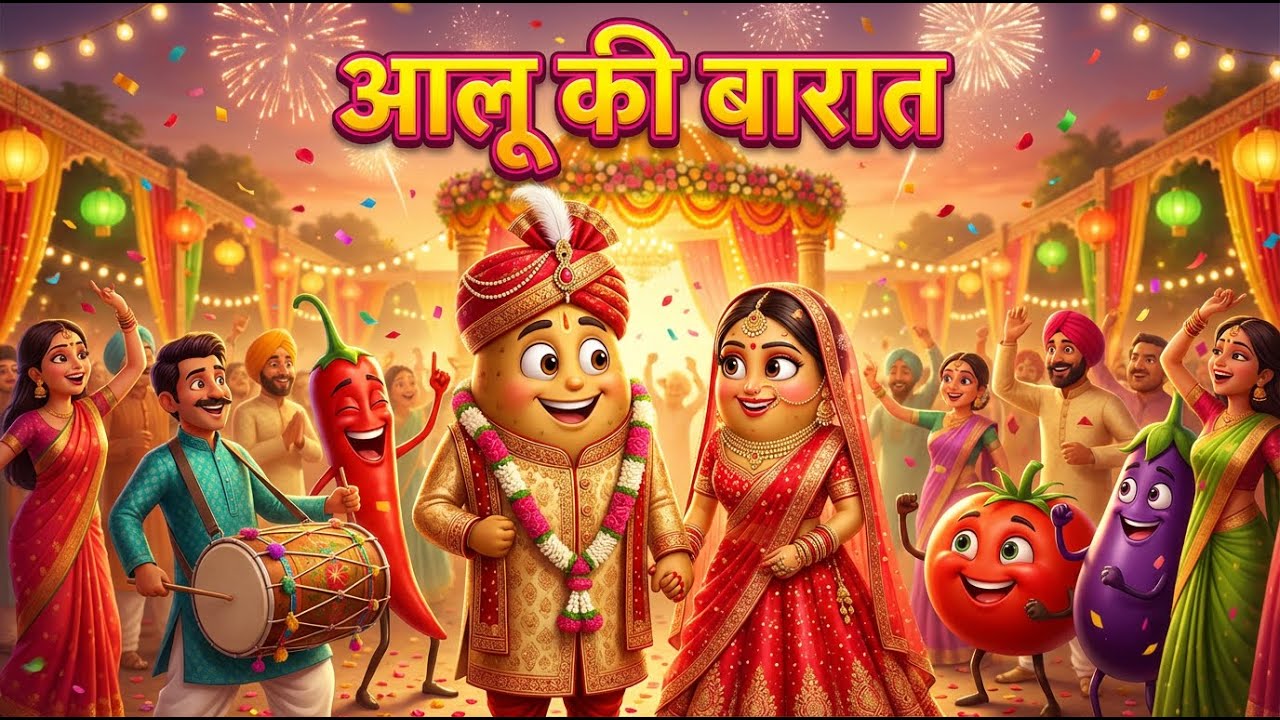 Aalu Ki Barat | Kids Hindi | Hindi Cartoon Video |आलू की बारात | #hindirhymes