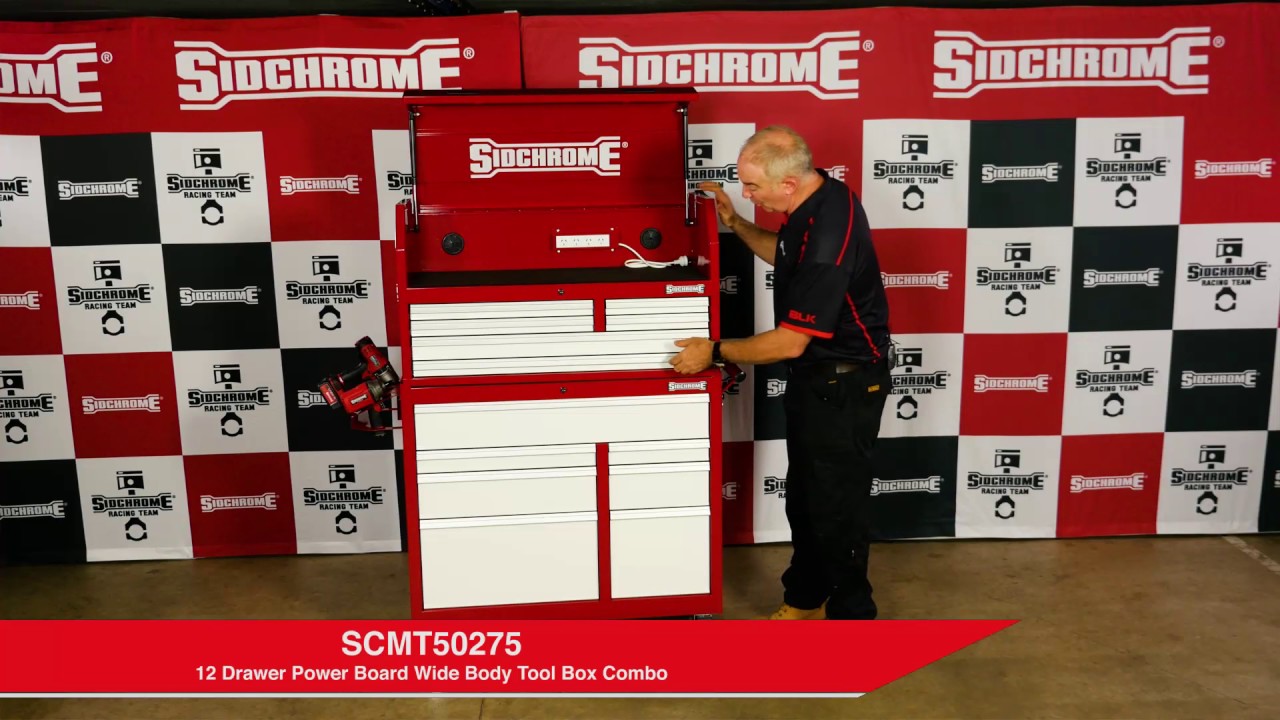 SCMT50275 - SIDCHROME 12 DRAWER POWER BOARD WIDE BODY TOOL BOX COMBO