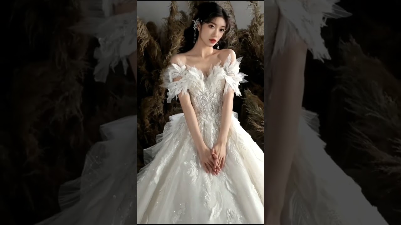 new feather wedding dress