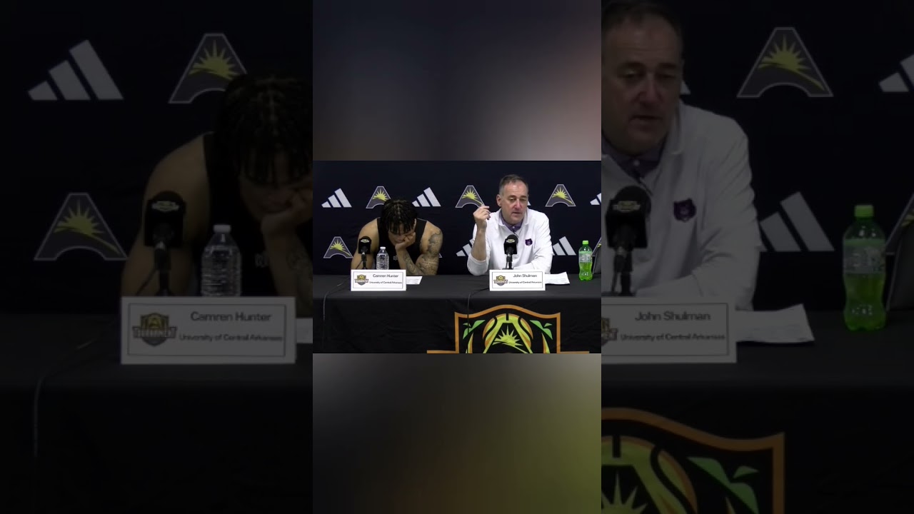 Coach John Shullman of Central Arkansas speaking about star player Camren Hunter.