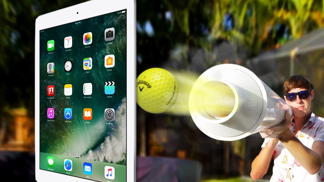 Can a Tankier Shoot Golf Ball Through iPad Pro 9.7? MASSIVE POTATO GUN!