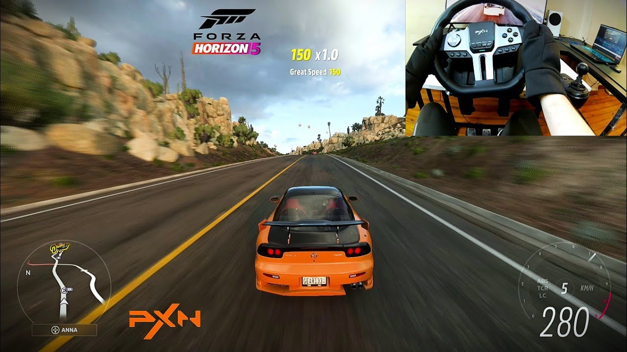 Maxed tuned Mazda RX7 2002 / PXN V9 GEN 2 with shifter / Forza Horizon 5 Gameplay 