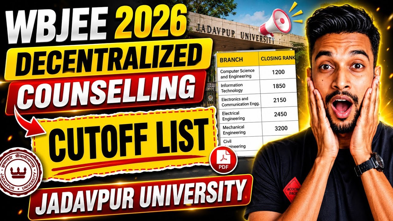 Jadavpur University Cutoff List 😱 | WBJEE 2026 Decentralized Counselling| Wbjee 2026 