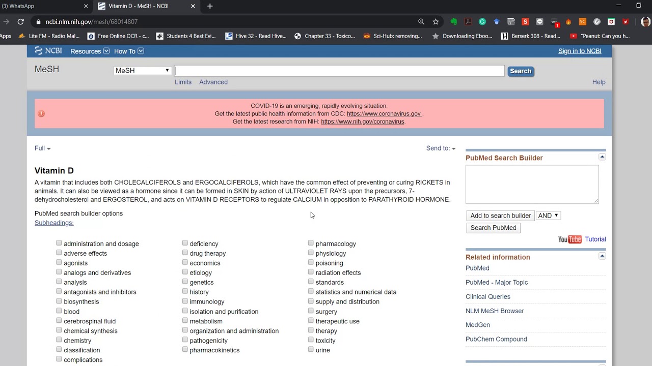 Using MeSH to find keywords