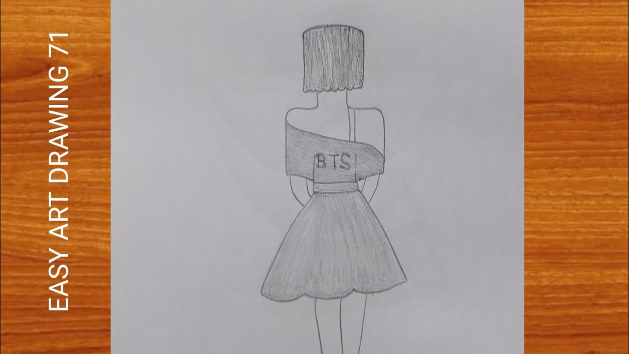 Girl drawing easy || BTS drawing easy step by step girl drawing tutorial girl drawing 