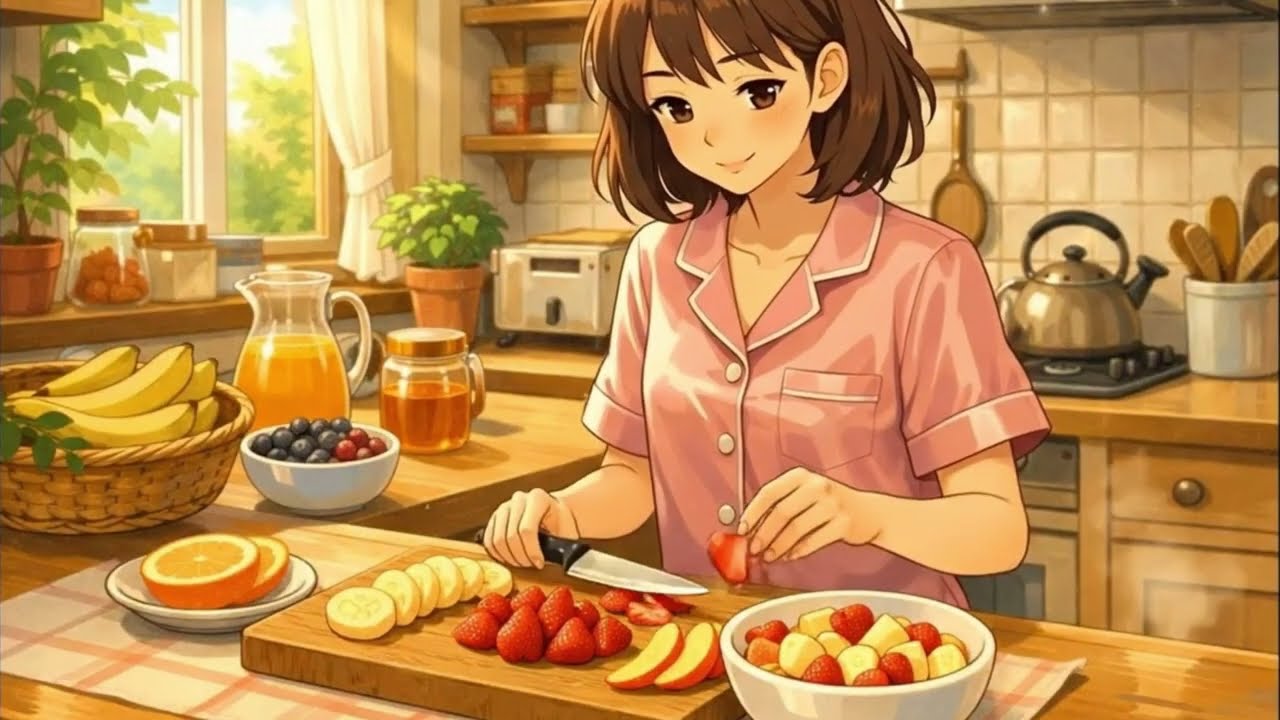 Cozy Ghibli-Style ASMR 🍃 Girl Alone Cooking & Cleaning | Relaxing Anime Ambience