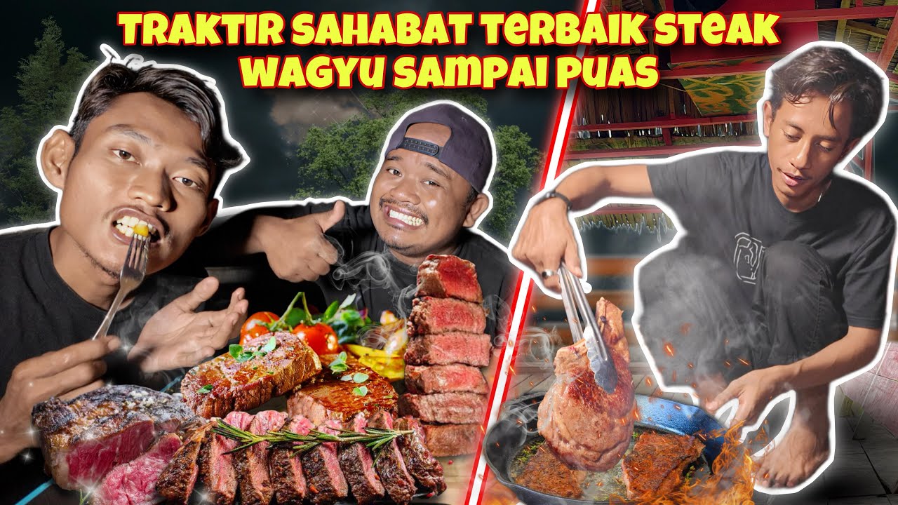 TRAKTIR MBAH & VIZAY STEAK DAGING WAGYU MALAM HARI DI GUBUK ADSENSE