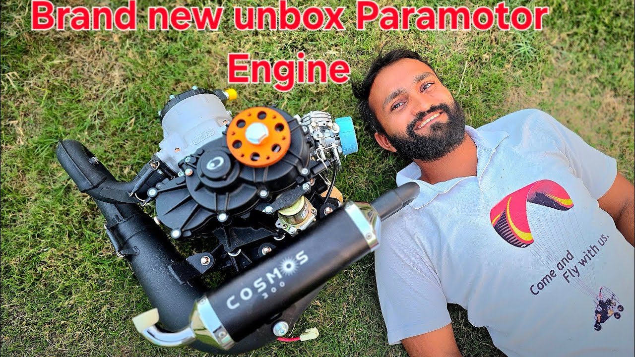 Cosmos 300 vitorazi unboxing brand new paramotor engine for tandem trike flying in india by kuldeep