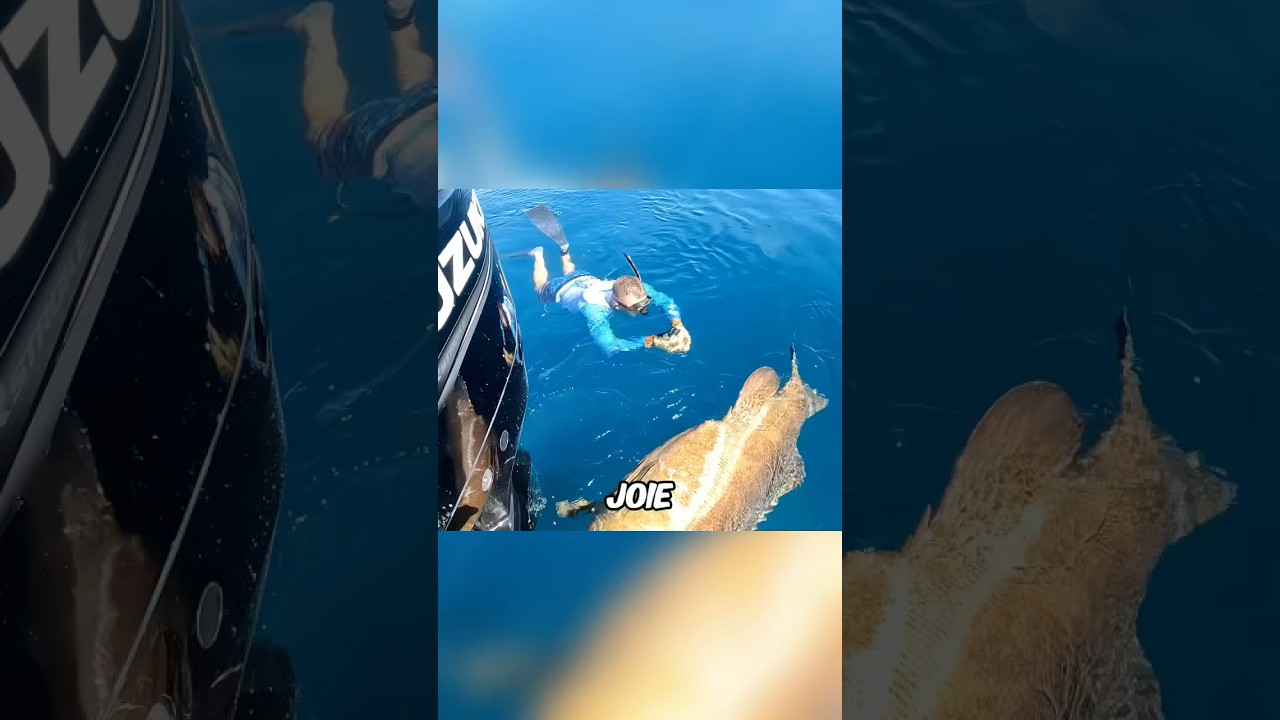 Un p&ecirc;cheur attrape un m&eacute;rou g&eacute;ant de 300 kilos !  #fun #fishing #fishboat #fish