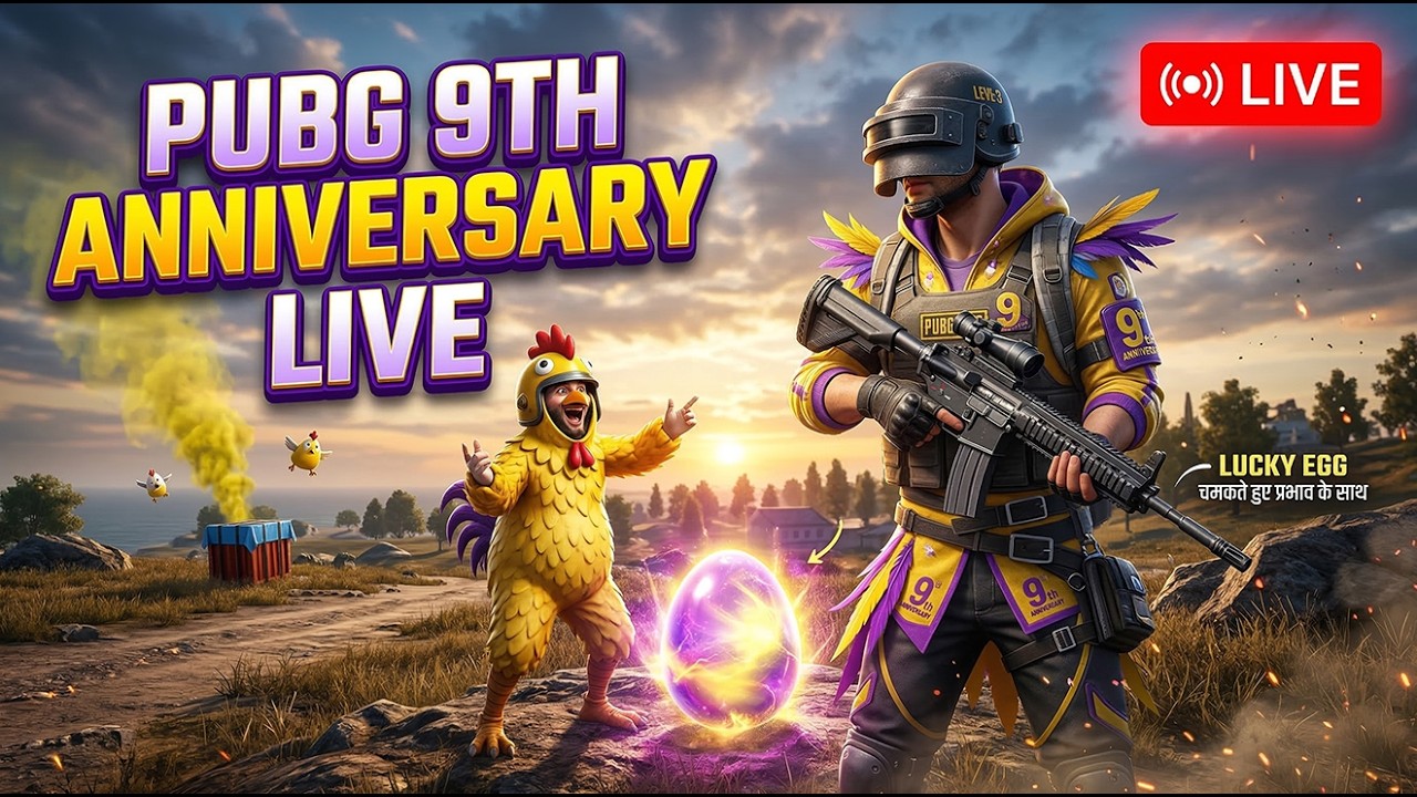 PUBG 9th Anniversary Live 🎉 New Events, Lucky Egg & Chicken Man!