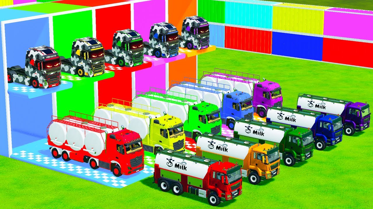 20 MONSTER TRUCK TRANSPORT MAYHEM WITH BIG TOW TRUCKS IN FARMING SIMULATOR 22!