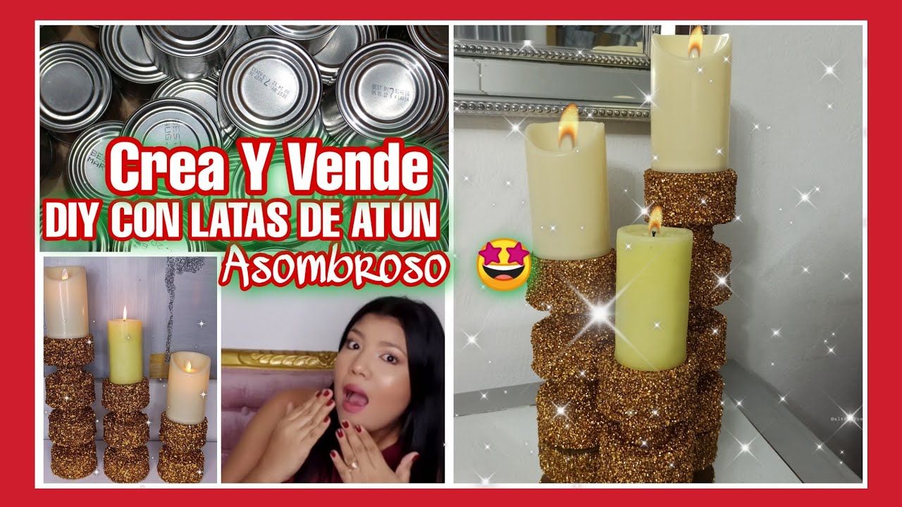 CANDELABROS NAVIDEÑOS CON LATAS DE ATÚN Y CARTÓN/ MANUALIDADES NAVIDEÑAS 2023