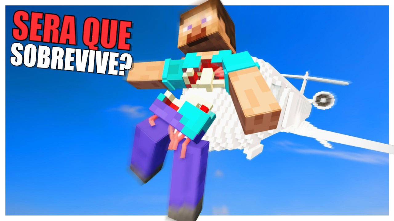 Steve VS avião? Sera que consegue sobreviver? Testando armadura até que ele sobreviva!