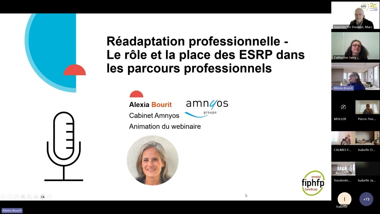 Webinaire « Réadaptation professionnelle : Le rôle et la place des ESRP
