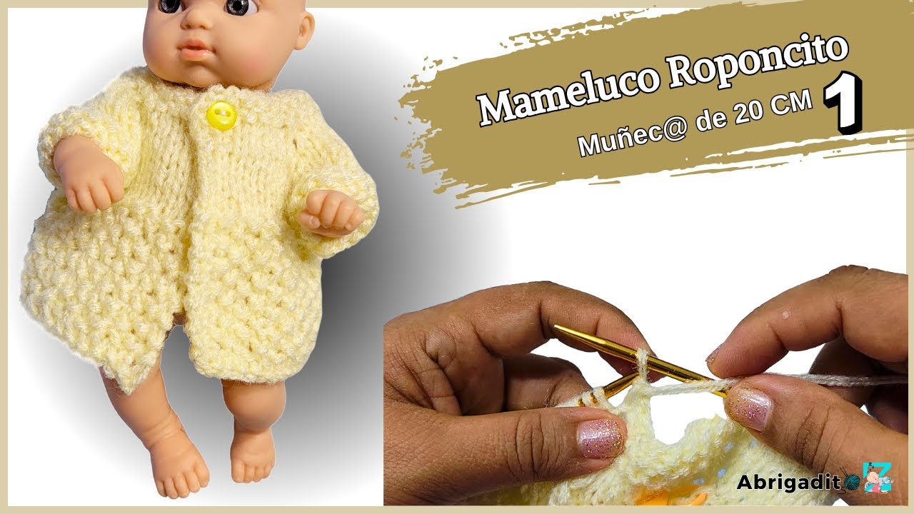 Abrigo Chaqueta a dos agujas para Muñecas | Ropas Fáciles de Tejer para Muñecas a Dos Agujas