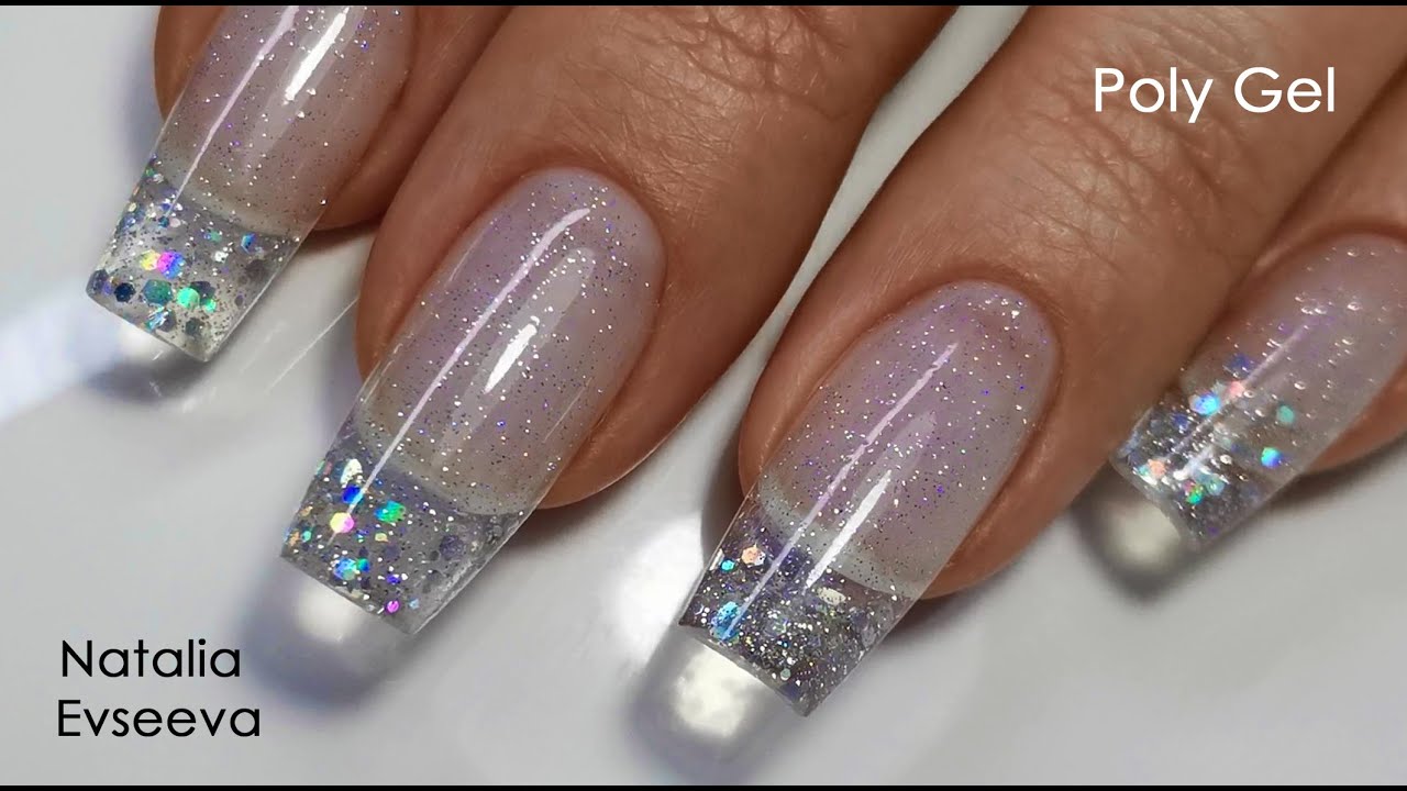 Crystal Manicure / Nail Extension With Poly Gel / Наращивание на верхние формы Поли Гелем / Manicure