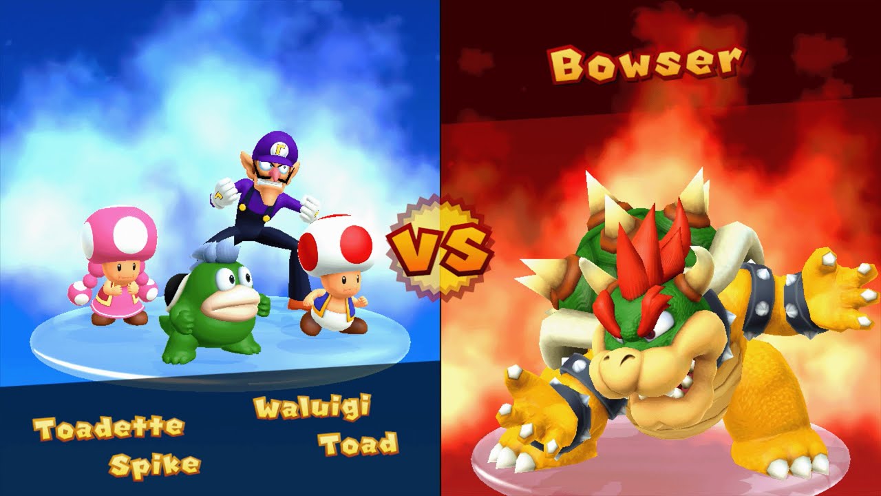 Mario Party 10 - Toadette vs Toad vs Waluigi vs Spike - Chaos Castle