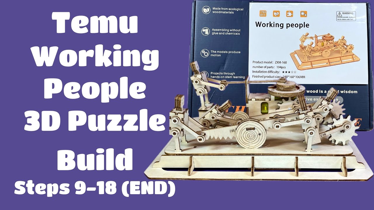 Temu Working People 3D Puzzle Build: Steps 9-18 (END)