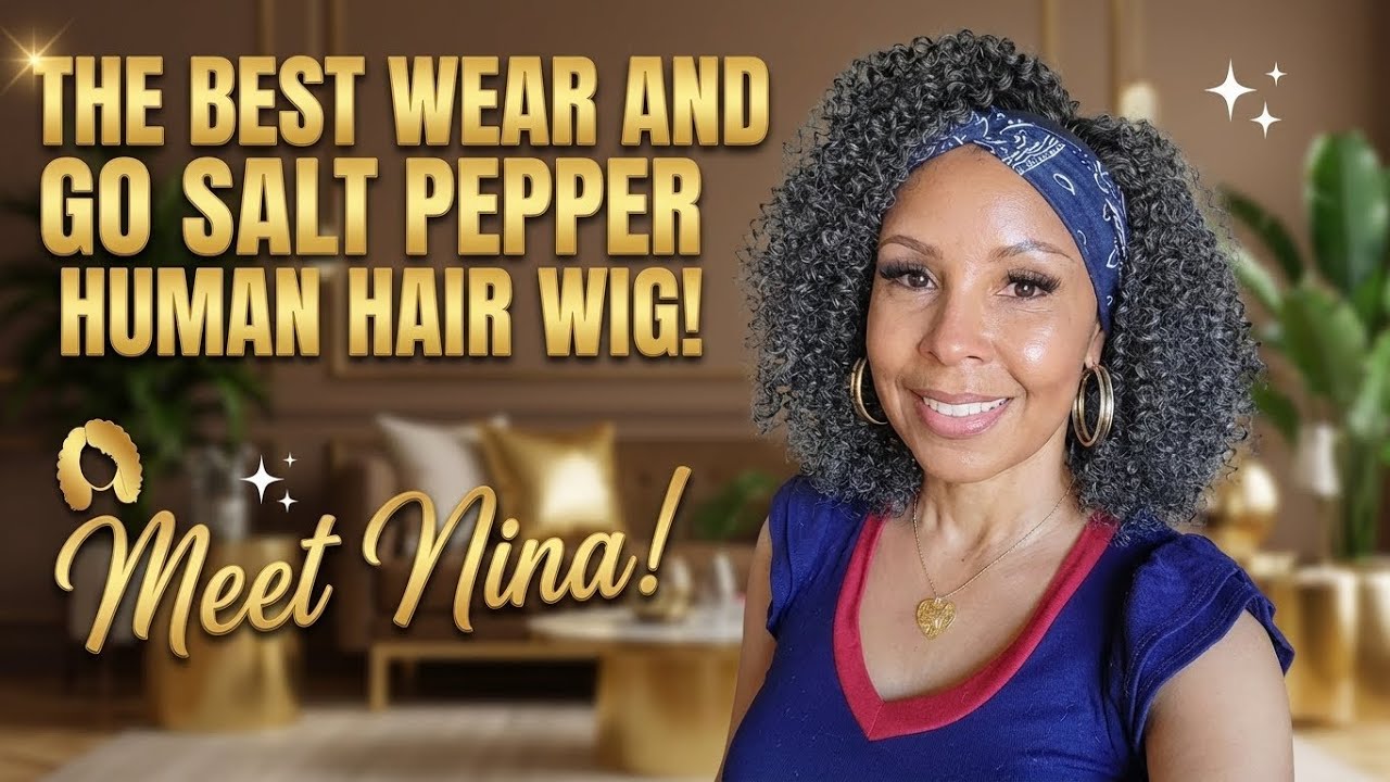 THE BEST WEAR AND GO SALT PEPPER HUMAN HAIR WIG#soulladywigs #headbandwig #graywigs #silverhair