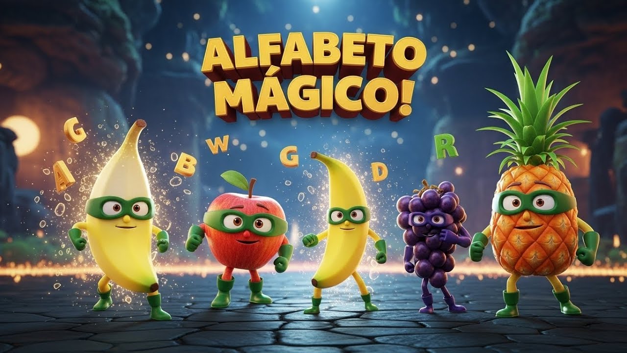🍎✨ A Turminha das Letras Frutadas – Parte 2: A Grande Aventura do Alfabeto Mágico ✨🍌