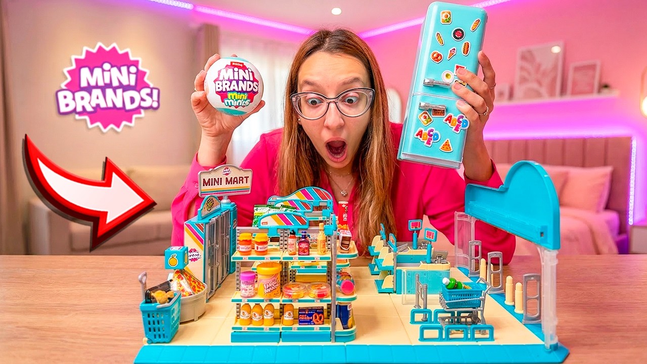 COMPREI E ARRUMEI O MINI MERCADO DA GELADEIRA VIRAL MINI BRANDS