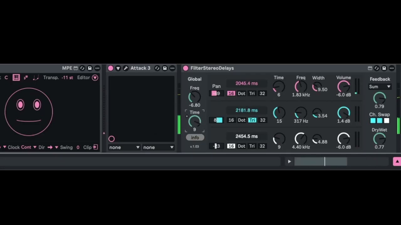 Filter Delay by Robert Henke - first test with Waldorf Attack