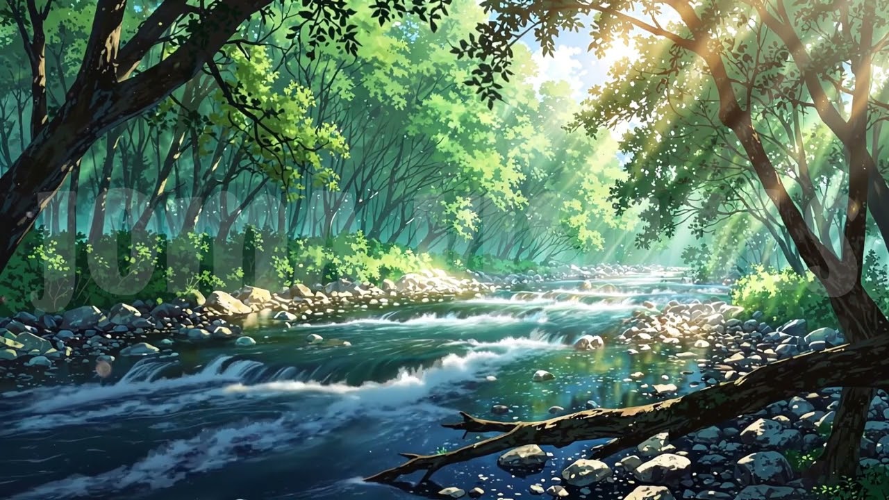 Tranquil River - Seamless Animated Background, Live Wallpaper, Stream Overlay, Lofi Nature Art