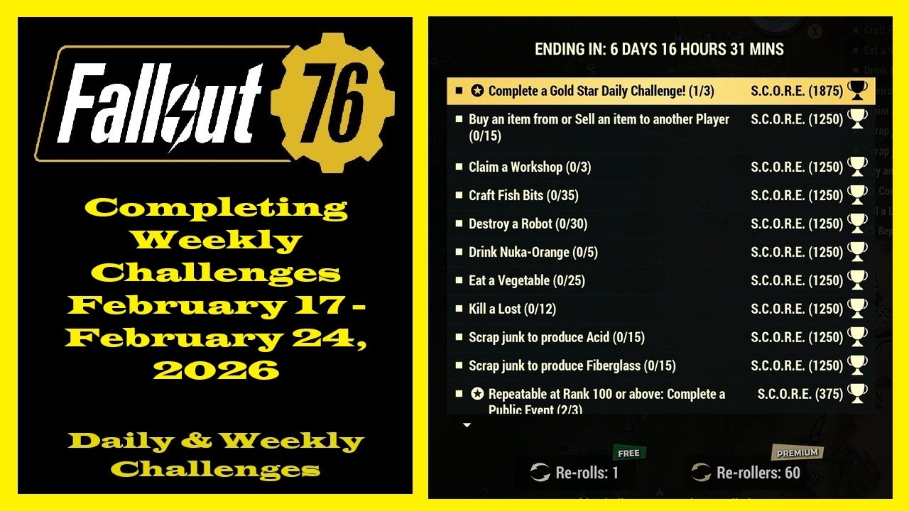Completing Weekly Challenges From February 17 To February 24, 2026 - Fallout 76 Weekly Challenges