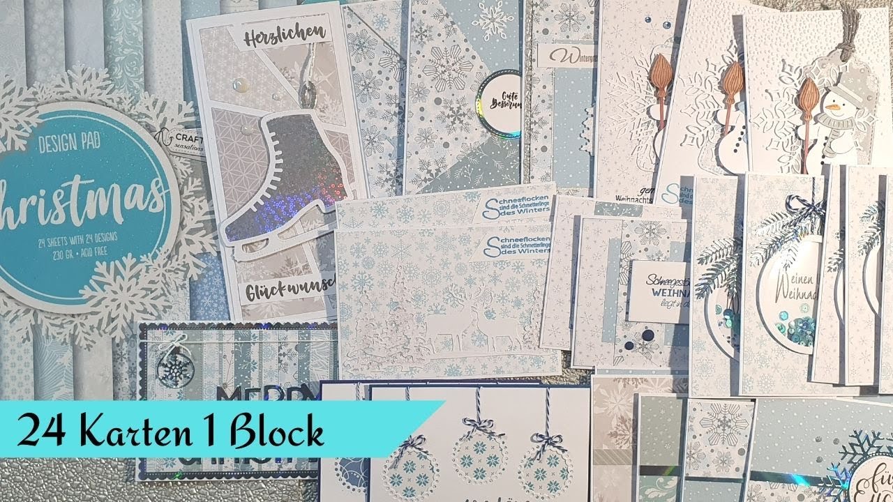 24 Karten aus 1 Block von Action | Winter Block 2018 | #bastelnmitaction
