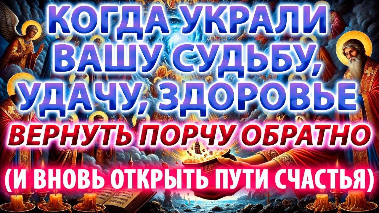 КОГДА УКРАЛИ ВАШУ СУДЬБУ🍃УДАЧУ🍀ЗДОРОВЬЕ | ВЕРНУТЬ ПОРЧУ ОБРАТНО🔄(И ВНОВЬ ОТКРЫТЬ ПУТИ СЧАСТЬЯ ✨🌈)