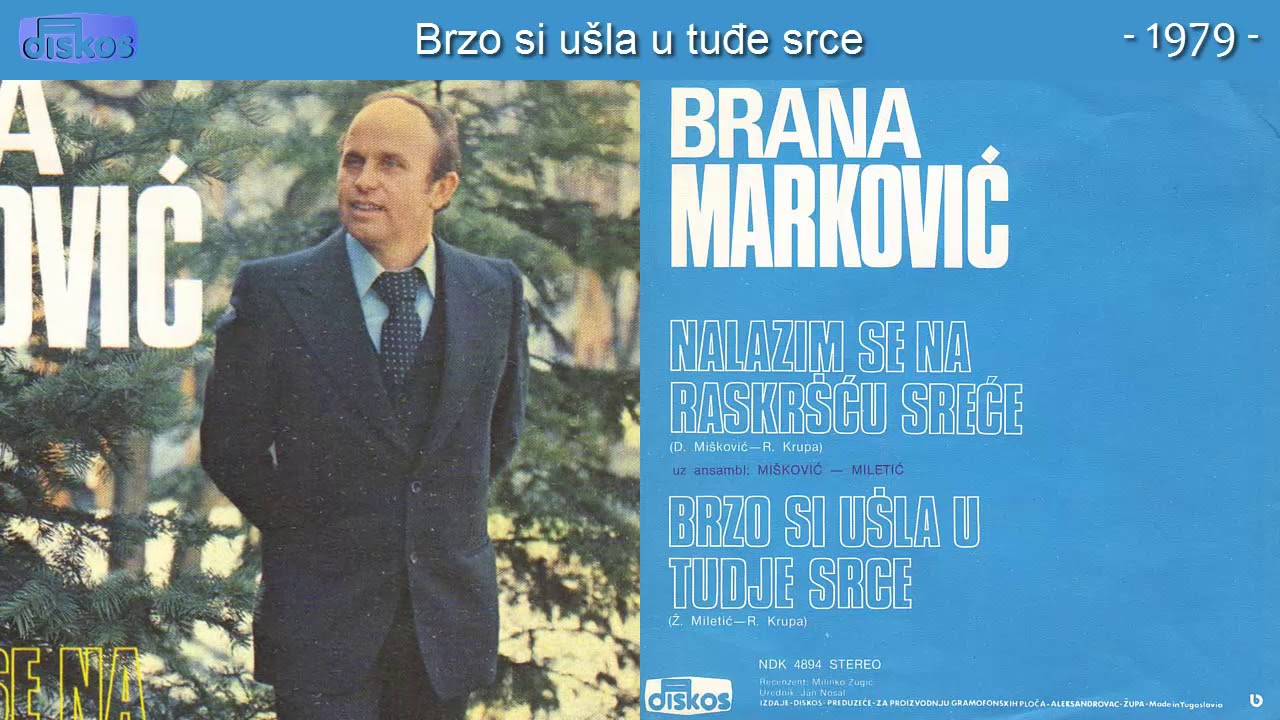 Brana Markovic - Brzo si usla u tudje srce - (Audio 1979)