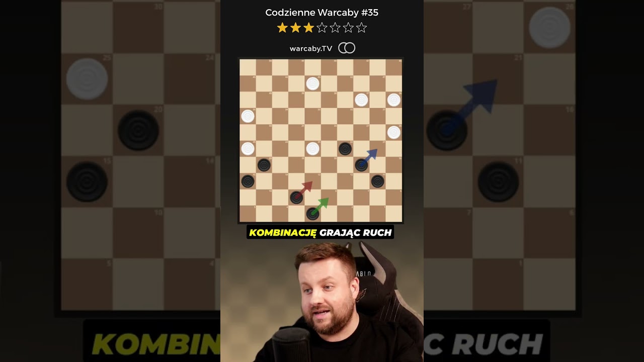 Tak to wygrał holenderski arcymistrz 🇳🇱 ⚪⚫ ⭐3/7 | Codzienne Warcaby #35