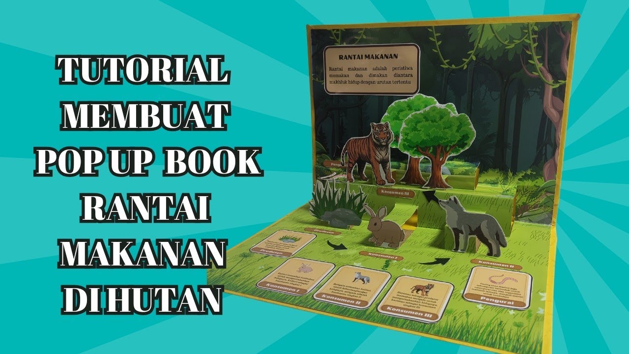 Tutorial Membuat Pop Up Book Rantai Makanan Di hutan