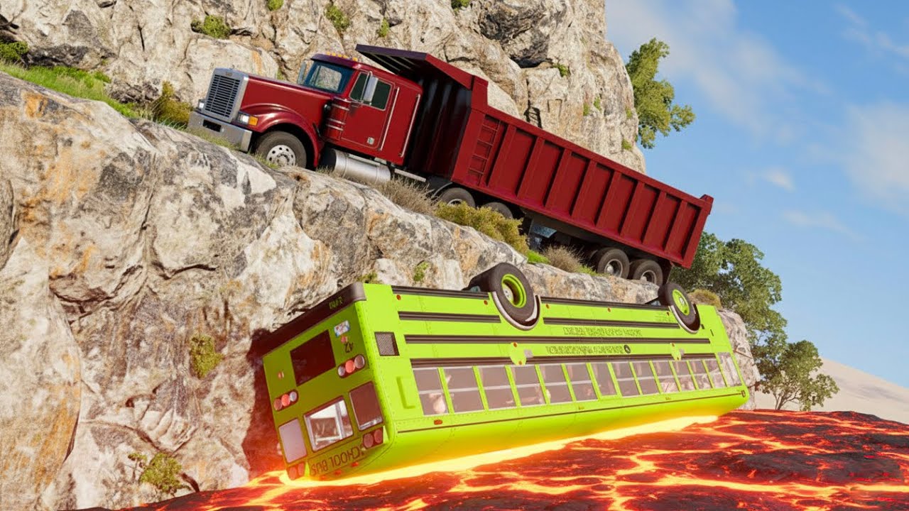 CARS VS MASSIVE CLIFF DROP | EXTREME FALL & TOTAL DESTRUCTION | BeamNG.drive