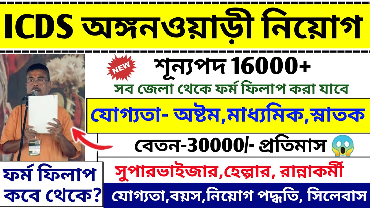 WBPSC ICDS 2026 New Vacancy Update 🚨 যোগ্যতা, বয়স, বেতন সব জানুন | WBPSC ICDS Recruitment 2026 🔥