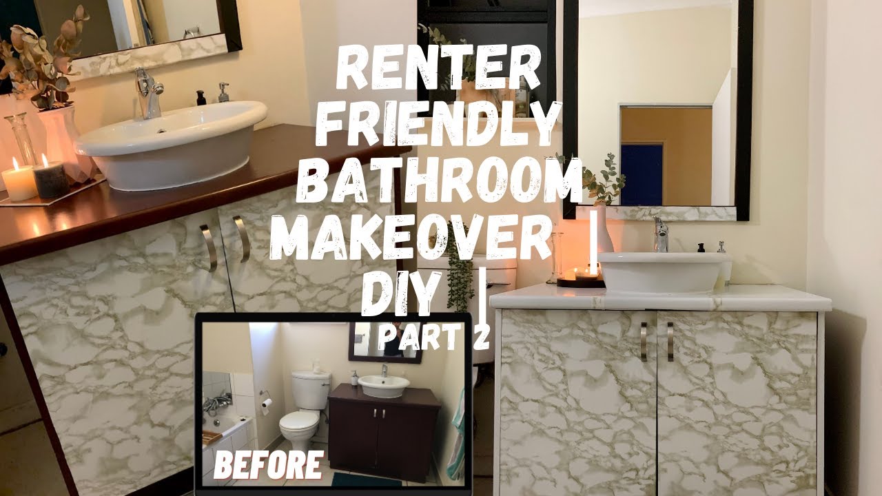 Renter's Bathroom Makeover | Bathroom Tour South Africa | Marble and White Bathroom